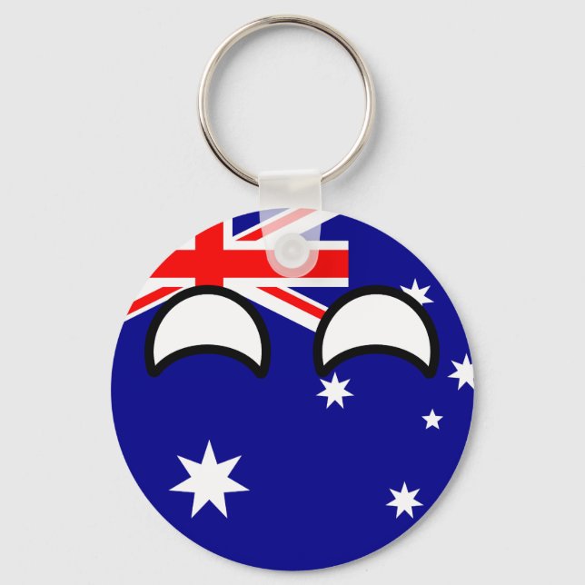Funny Trending Geeky Australia Countryball Key Ring (Front)