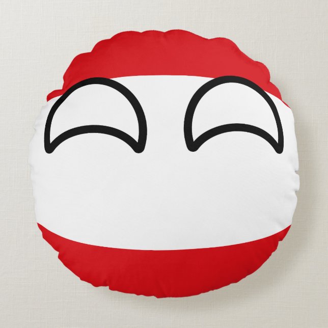Funny Trending Geeky Austria Countryball Round Cushion (Front)