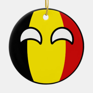 Funny Trending Geeky Belgium Countryball Ceramic Tree Decoration