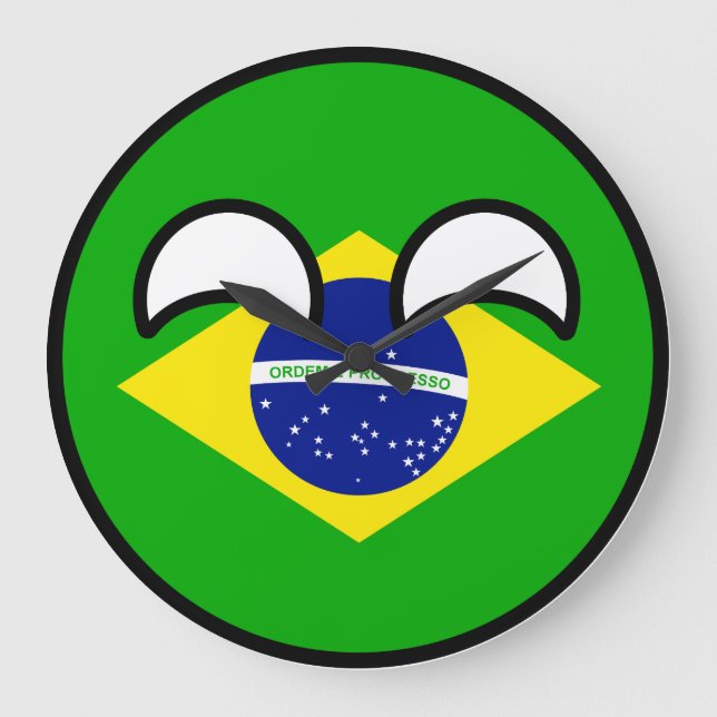 Funny Trending Geeky Brazil Countryball Large Clock (Front)