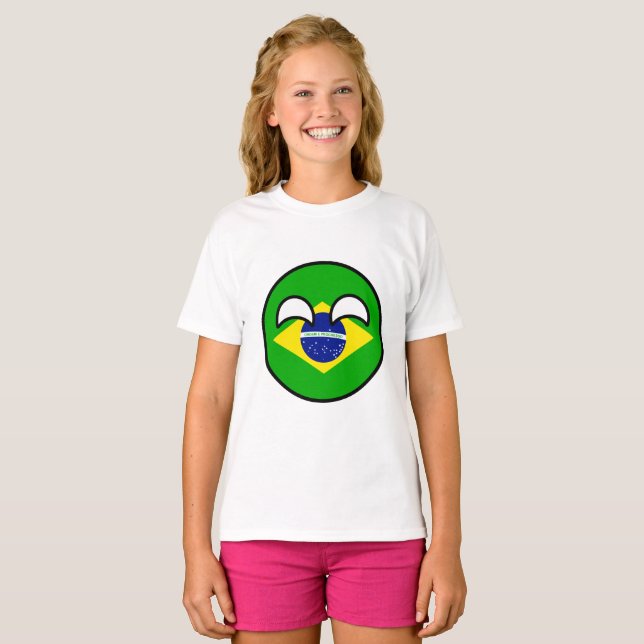 Funny Trending Geeky Brazil Countryball T-Shirt (Front Full)