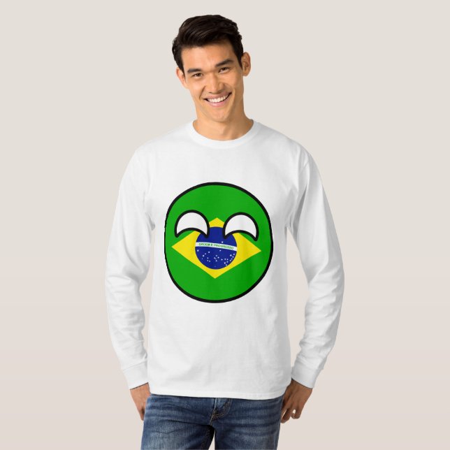 Funny Trending Geeky Brazil Countryball T-Shirt (Front Full)