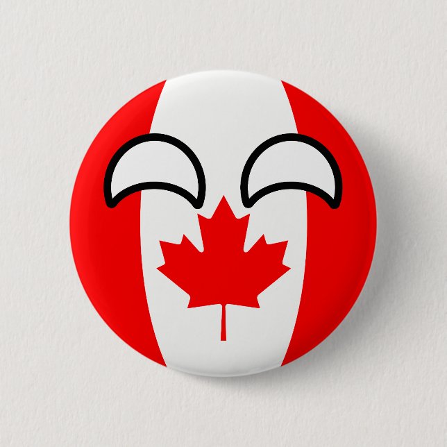 Funny Trending Geeky Canada Countryball 6 Cm Round Badge (Front)