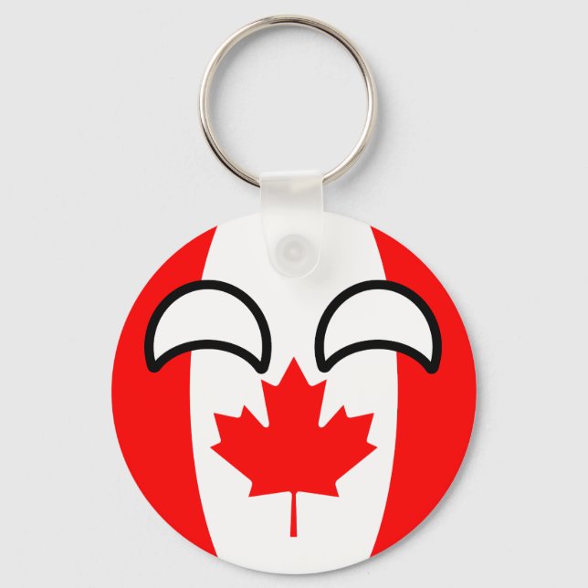 Funny Trending Geeky Canada Countryball Key Ring (Front)