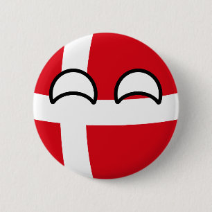Funny Trending Geeky Denmark Countryball 6 Cm Round Badge