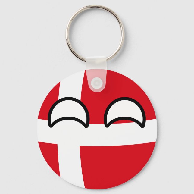 Funny Trending Geeky Denmark Countryball Key Ring (Front)
