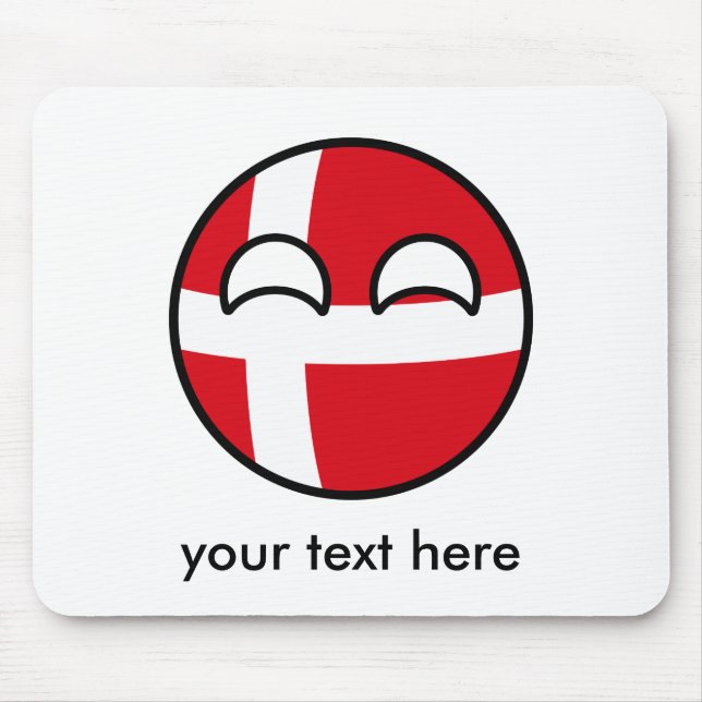 Funny Trending Geeky Denmark Countryball Mouse Pad (Front)