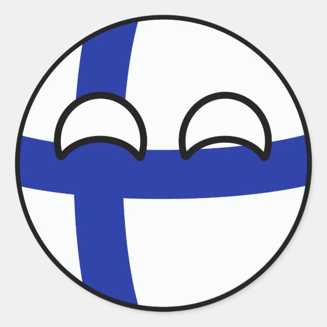 Funny Trending Geeky Finland Countryball Classic Round Sticker (Front)