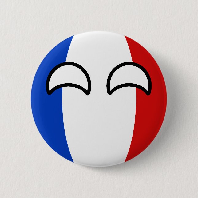 Funny Trending Geeky France Countryball 6 Cm Round Badge (Front)