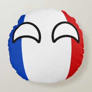Funny Trending Geeky France Countryball Round Cushion