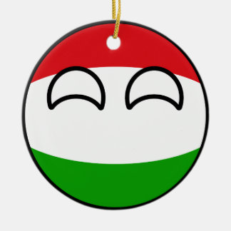 Funny Trending Geeky Hungary Countryball Ceramic Tree Decoration