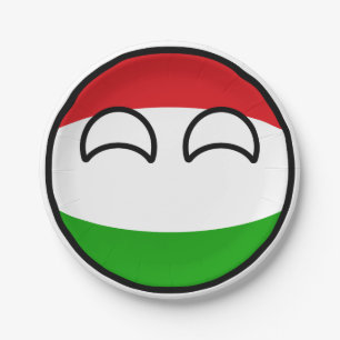 Funny Trending Geeky Hungary Countryball Paper Plate