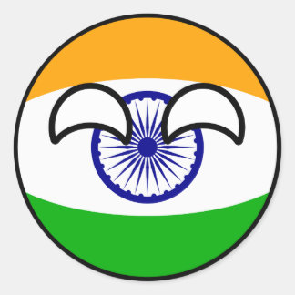 Funny Trending Geeky India Countryball Classic Round Sticker