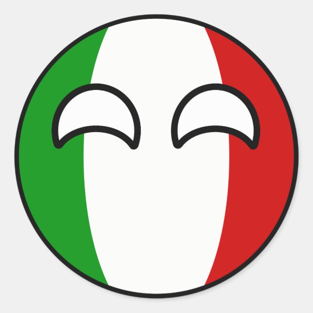 Funny Trending Geeky Italy Countryball Classic Round Sticker (Front)