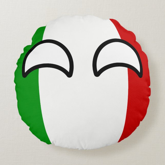 Funny Trending Geeky Italy Countryball Round Cushion (Front)