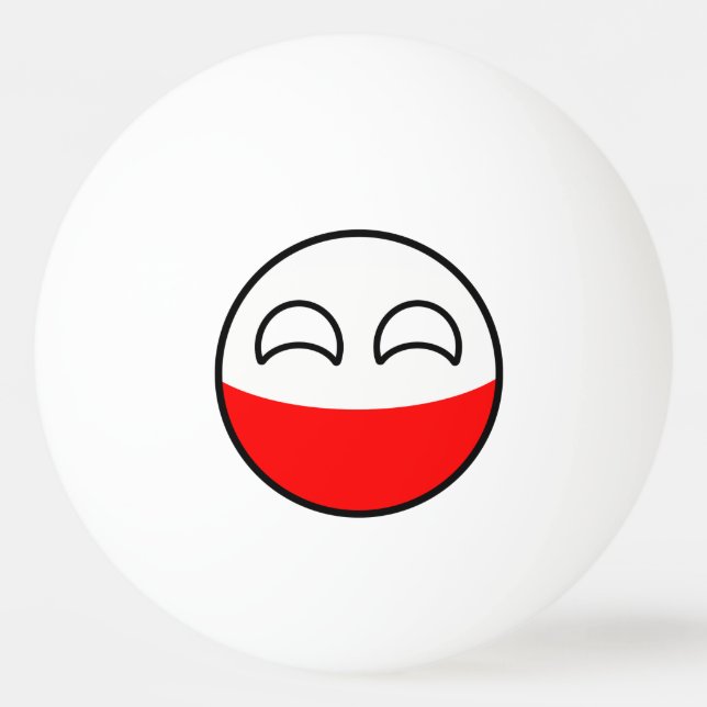 Funny Trending Geeky Poland Countryball Ping Pong Ball (Front)