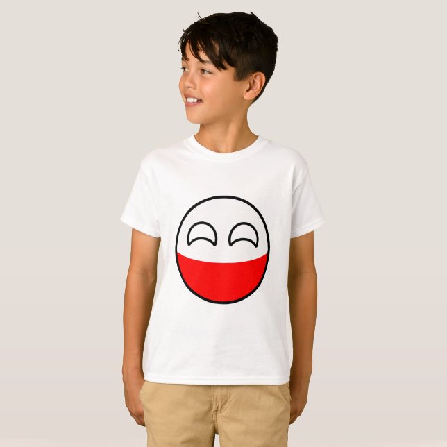 Funny Trending Geeky Poland Countryball T-Shirt (Front Full)