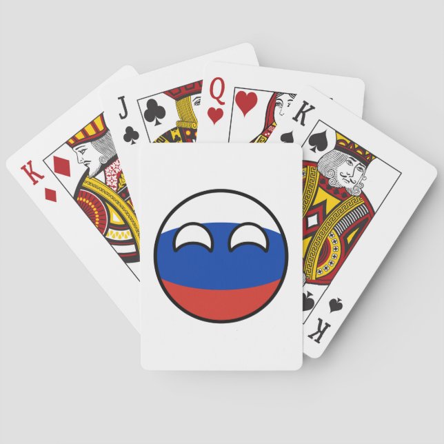 Funny Trending Geeky Russia Countryball Playing Cards (Back)