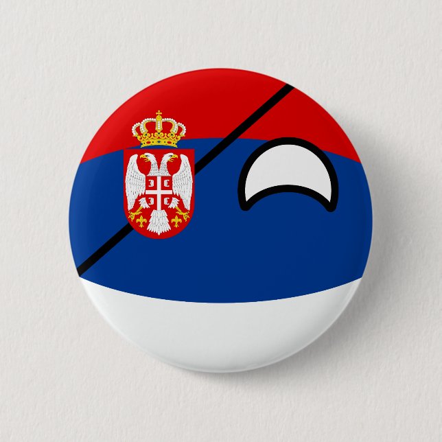 Funny Trending Geeky Serbia Countryball 6 Cm Round Badge (Front)