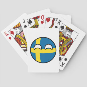 Funny Trending Geeky Sweden Countryball Playing Cards