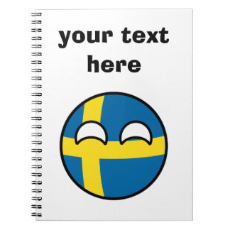 Funny Trending Geeky Sweden Countryball Spiral Notebook