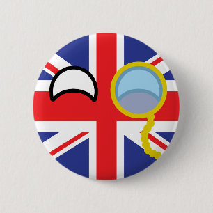 Funny Trending Geeky United Kingdom Countryball 6 Cm Round Badge