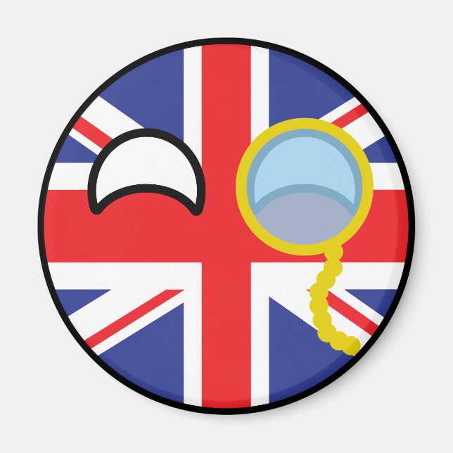 Funny Trending Geeky United Kingdom Countryball Magnet (Front)