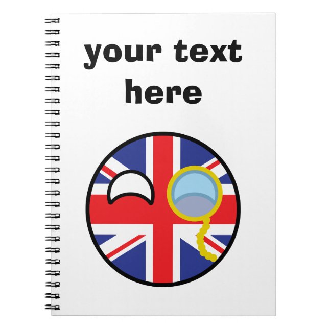 Funny Trending Geeky United Kingdom Countryball Spiral Notebook (Front)