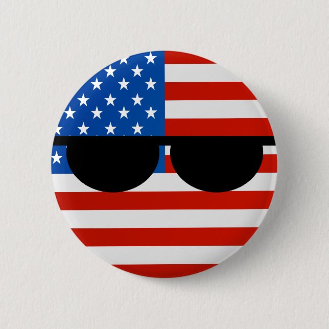 Funny Trending Geeky USA Countryball 6 Cm Round Badge (Front)