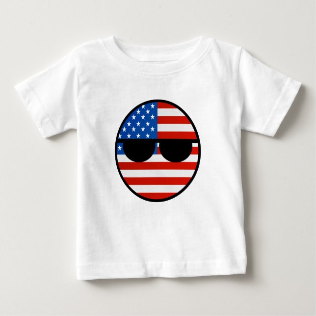 Funny Trending Geeky USA Countryball Baby T-Shirt (Front)