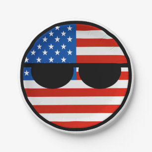 Funny Trending Geeky USA Countryball Paper Plate
