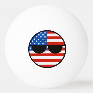 Funny Trending Geeky USA Countryball Ping Pong Ball