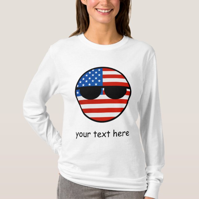 Funny Trending Geeky USA Countryball T-Shirt (Front)