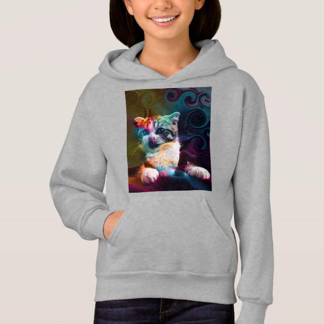FUNNY TRENDY COLORFUL CAT ART (Front)