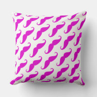 Funny trendy pink neon moustache pattern