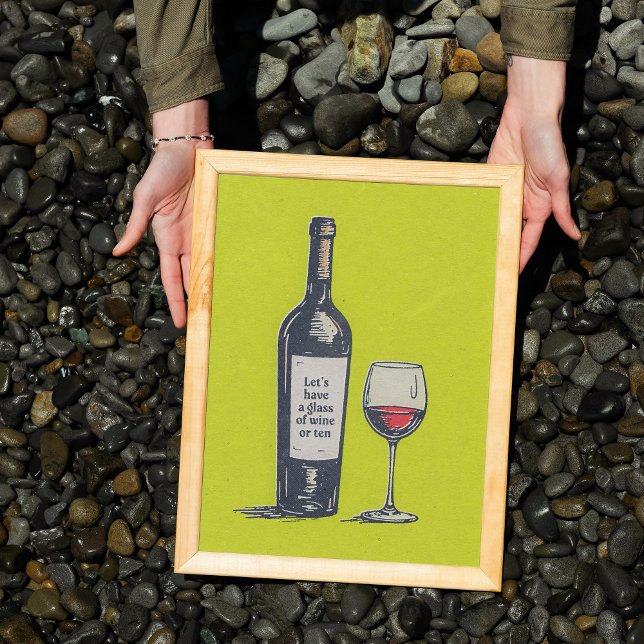 Funny Trendy Retro Wine Art Poster (Creator Uploaded)