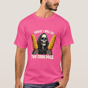Funny Trendy Skeleton Meme Today I Will Eat Two Co T-Shirt