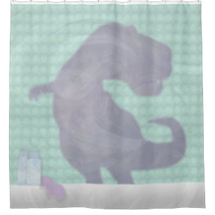 Funny TRex Dino in the Shower Curtain