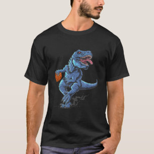 Funny Trex Dinosaur Playing Basketball T Shirt