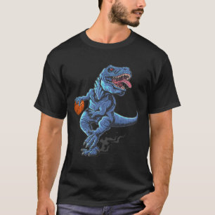 Funny Trex Dinosaur Playing Sketll Player Lover  T-Shirt