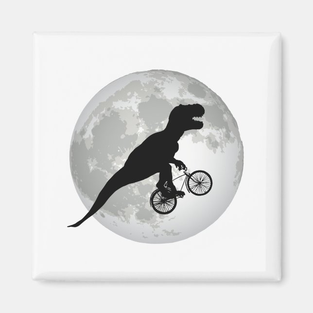 Funny Trex Flying Moon Design Magnet (Front)