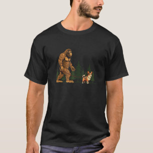 Funny Tri Colour Corgi Bigfoot Dog Walking Dog Mum T-Shirt