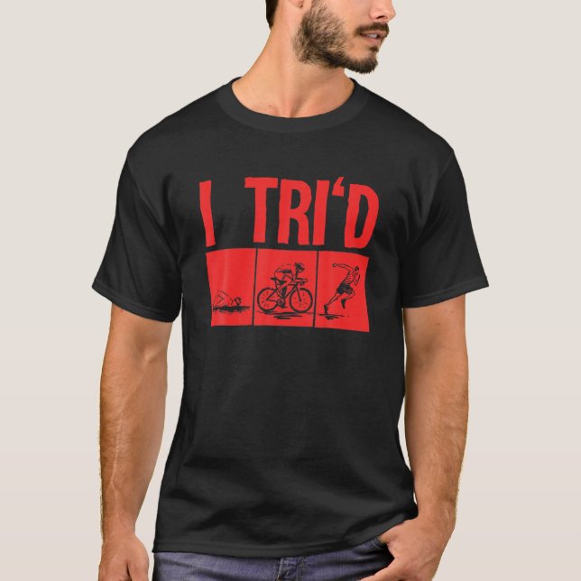 Funny Triathlon Design Triathletes Men Women Swim T-Shirt (Front)