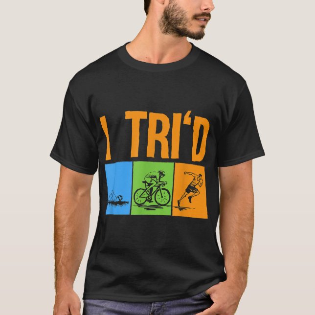 Funny Triathlon Design Triathletes Men Women Swim  T-Shirt (Front)