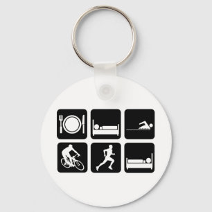 Funny triathlon key ring