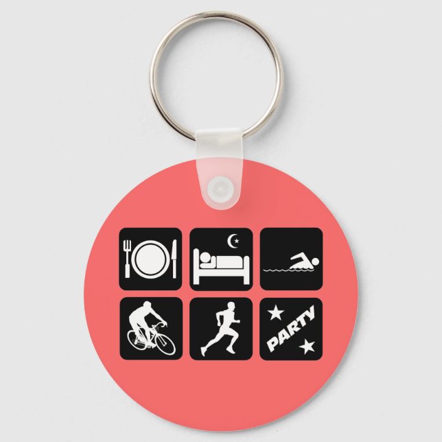 Funny triathlon key ring (Front)