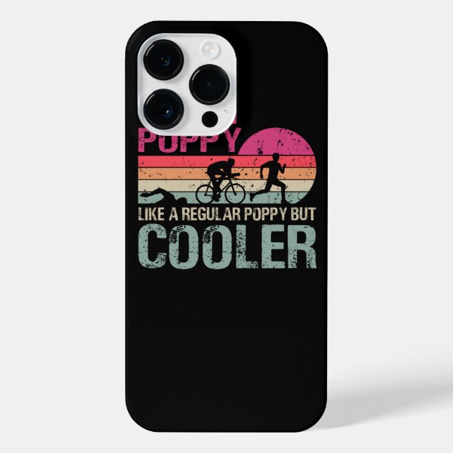 Funny Triathlon Poppy Swim Bike Run Triathletes T- iPhone Case (Back)