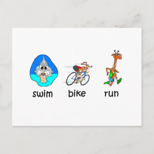 Funny triathlon postcard
