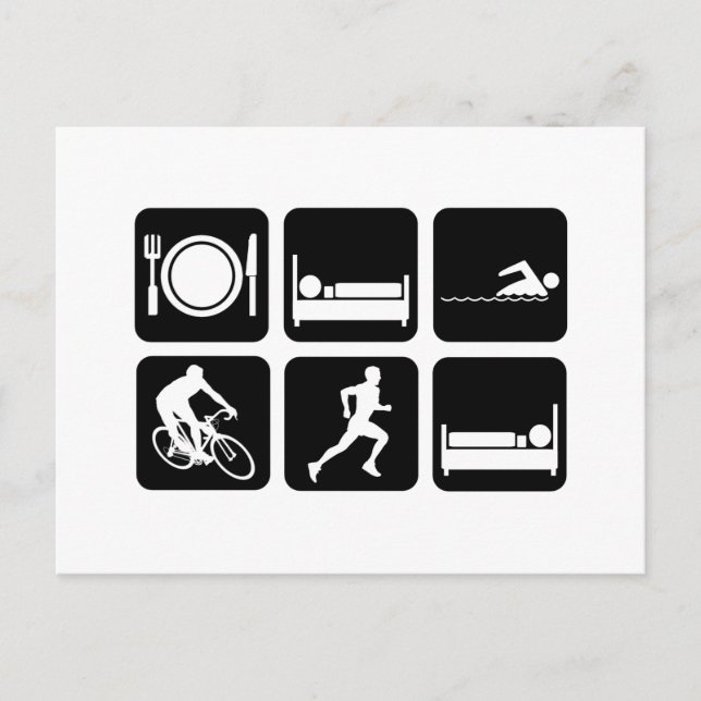 Funny triathlon postcard (Front)