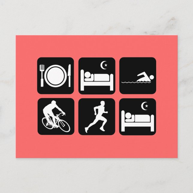 Funny triathlon postcard (Front)